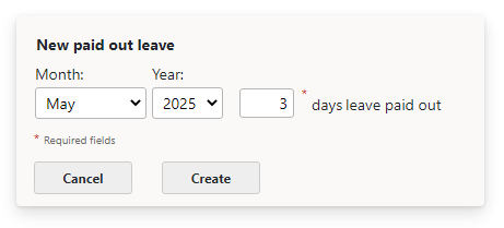 New paid out leave